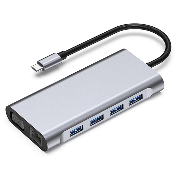 2110 11-in-1 Type-C Docking Station 4K*2K@30Hz Multi-Port Hub USB Data Reading Card Slots Adapter