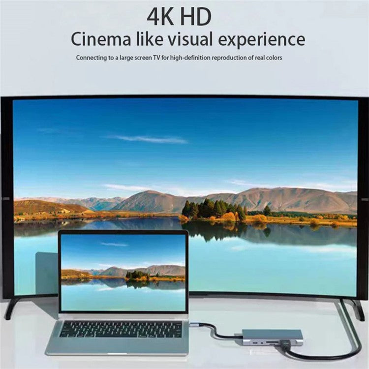 2110 11-in-1 Type-C Docking Station 4K*2K@30Hz Multi-Port Hub USB Data Reading Card Slots Adapter