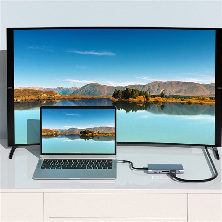 2110 11-in-1 Type-C Docking Station 4K*2K@30Hz Multi-Port Hub USB Data Reading Card Slots Adapter