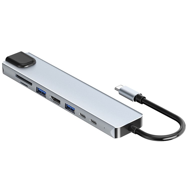 2017L Type-C to Type-Cx2+USB2.0+HD+USB3.0+TF / SD+Network Card 100Mbps USB Hub Laptop Phone Docking Station