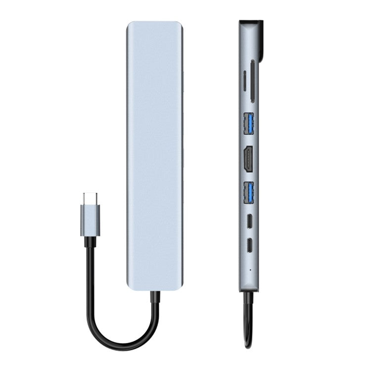 2017L Type-C to Type-Cx2+USB2.0+HD+USB3.0+TF / SD+Network Card 100Mbps USB Hub Laptop Phone Docking Station