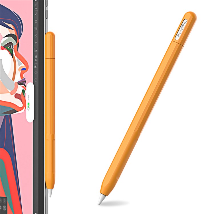 For Apple Pencil Pro Silicone Sleeve Color Splicing Stylus Pen Protective Skin Cover - Orange