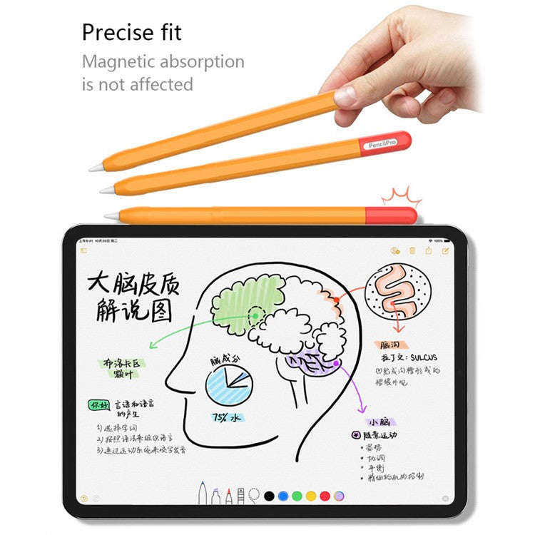 For Apple Pencil Pro Silicone Sleeve Color Splicing Stylus Pen Protective Skin Cover - White+Red