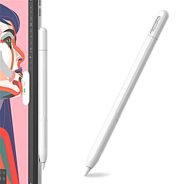 For Apple Pencil Pro Silicone Sleeve Color Splicing Stylus Pen Protective Skin Cover - White