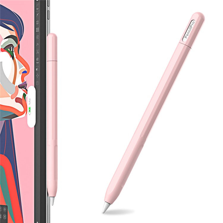 For Apple Pencil Pro Silicone Sleeve Color Splicing Stylus Pen Protective Skin Cover - Pink