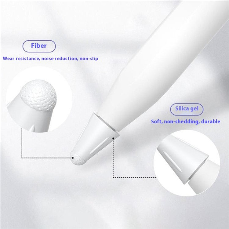 4Pcs For Huawei M-Pencil 3rd Generation / 2nd Generation / 1st Generation / Apple Pencil (2nd Generation) / (1st Generation) Pen Tips Cover - Grey