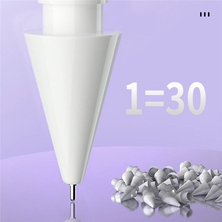 For Apple Pencil (2nd Generation) / Pencil (1st Generation) / Pencil (USB-C) Replacement Tips Tablet Pen Tips - Round Bead Point / White