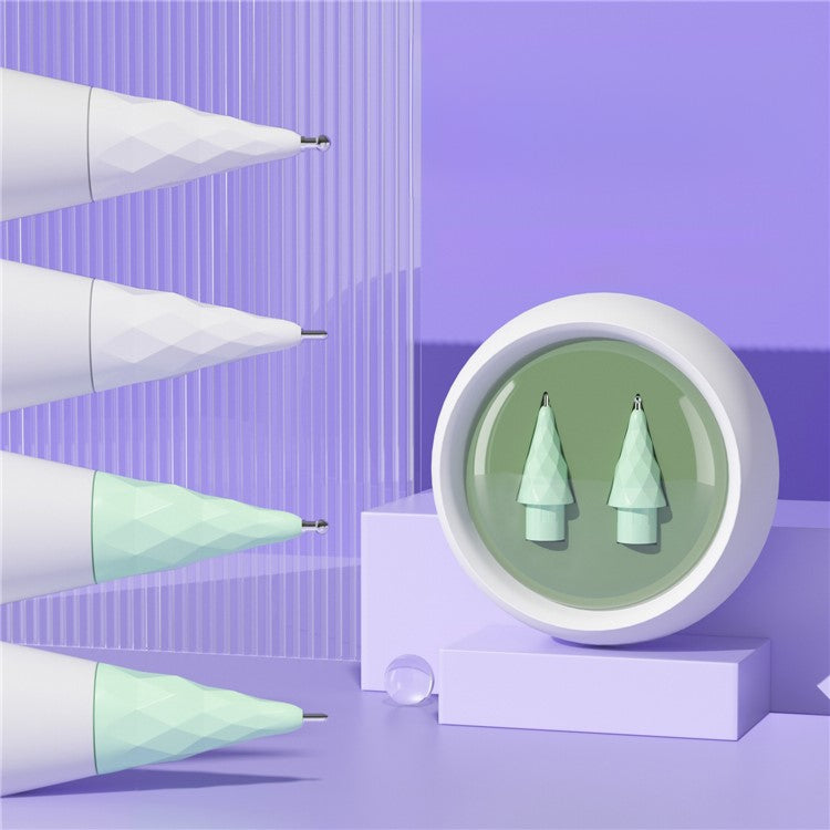 For Apple Pencil (2nd Generation) / Pencil (1st Generation) / Pencil (USB-C) Tips Rhombus Noiseless Pen Tips - Fine Point / White