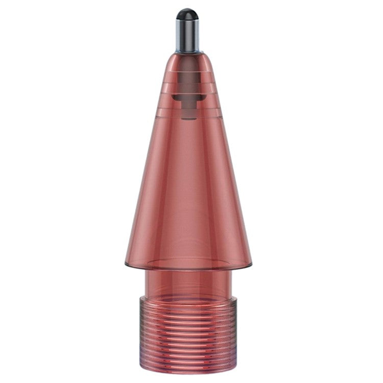 For Apple Pencil (2nd Generation) / Pencil (1st Generation) / Pencil (USB-C) / Pencil Pro Tips 2B Damping Silent - Fine Point / Transparent Red