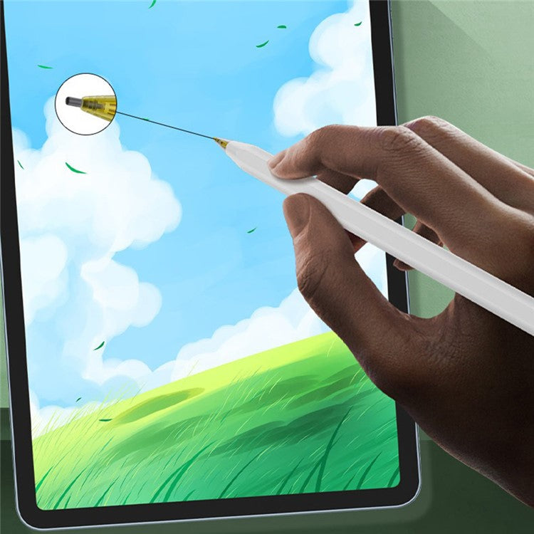 For Apple Pencil (2nd Generation) / Pencil (1st Generation) / Pencil (USB-C) / Pencil Pro Tips 2B Damping Silent - Fine Point / Transparent Red