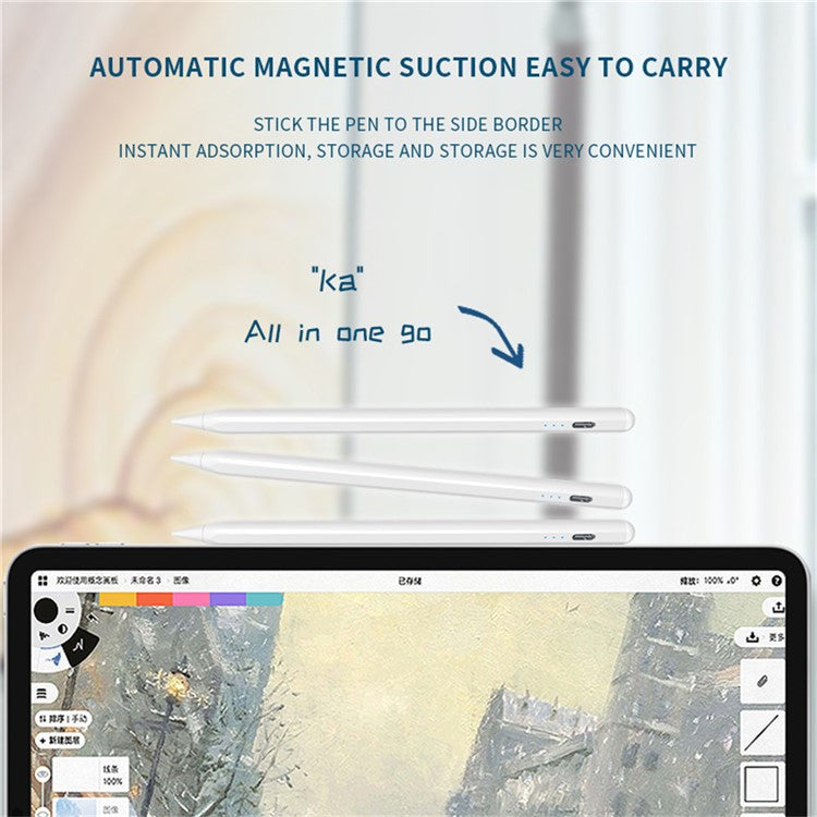 T12 For iPad (2018 and Later) Active Capacitive Pen Touch Screen Anti-Mistouch Tilt Sensitivity Stylus Pen