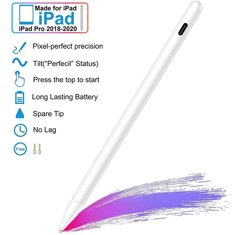 T9 For iPad (2018 and Later) Active Capacitive Pen Touch Screen Palm Rejection Stylus Pen