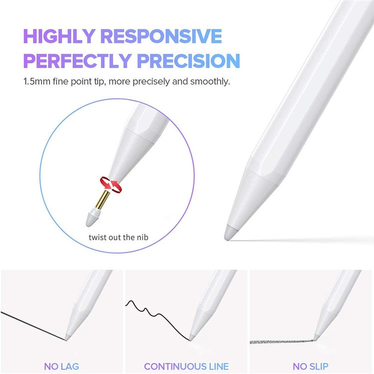 T9 For iPad (2018 and Later) Active Capacitive Pen Touch Screen Palm Rejection Stylus Pen