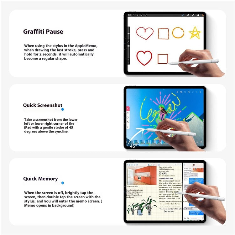 WIWU Pencil A01 For iPad (2018 and Later) Capacitive Pen Anti-Mistouch Tilt Pressure Stylus Pen