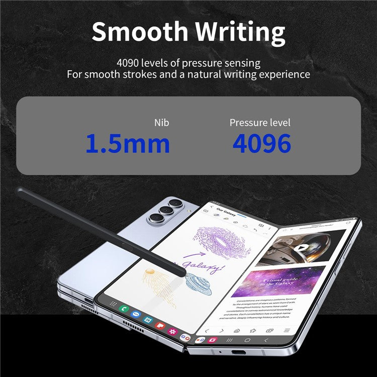 For Samsung Galaxy Z Fold6 5G / Z Fold5 5G / Z Fold4 5G / Z Fold3 5G Electromagnetic Pen Stylus with Pen Slot - Black