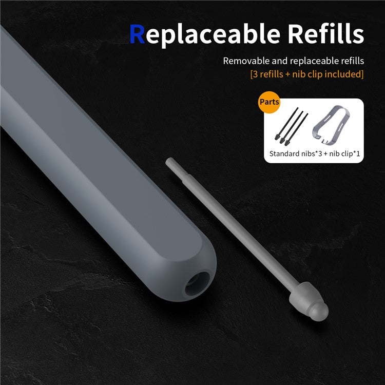 For Samsung Galaxy Z Fold6 5G / Z Fold5 5G / Z Fold4 5G / Z Fold3 5G Electromagnetic Pen Stylus with Pen Slot - Grey