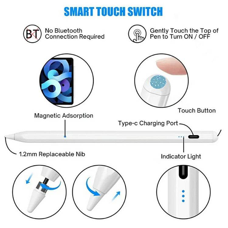 KD503A Universal Stylus Pen with Battery Indicator Capacitive Touch Screen Pencil for Smartphones and Tablets