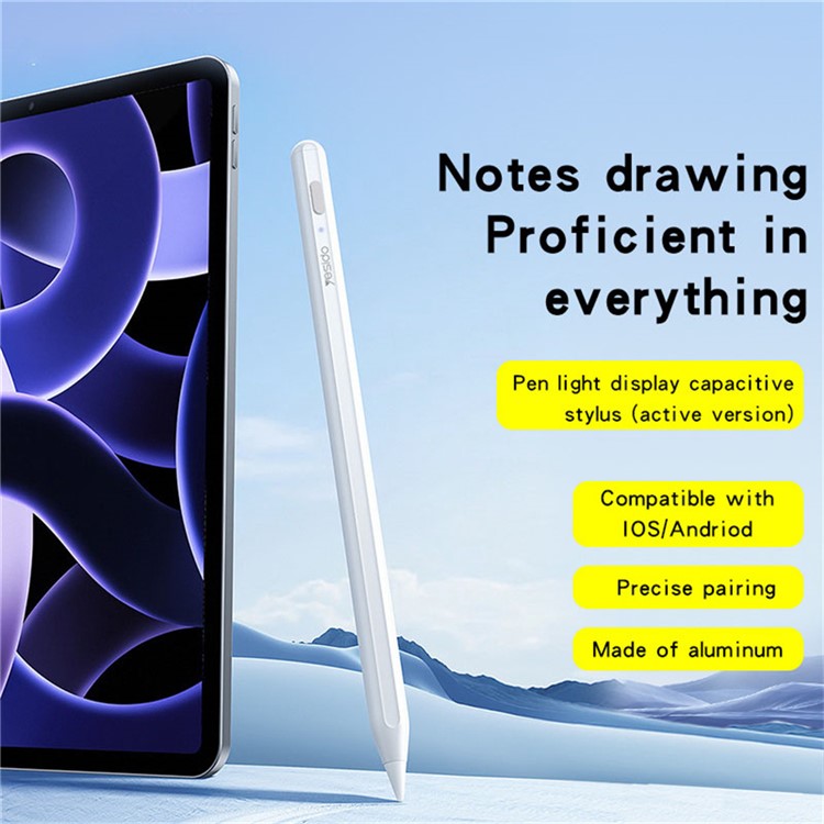 YESIDO ST15 Aluminum Alloy Stylus Pen Magnetic Adsorption Capacitive Touch Screen Pencil