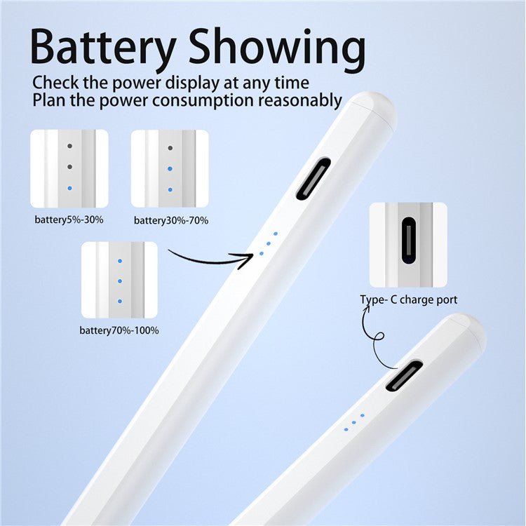 KHD-106TB Universal Active Capacitive Pen Touch Screen Phone Tablet Stylus Pen - White