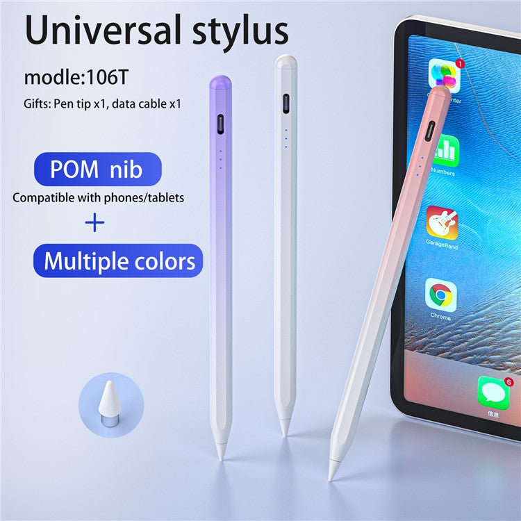 KHD-106TB Universal Active Capacitive Pen Touch Screen Phone Tablet Stylus Pen - Gradient Pink