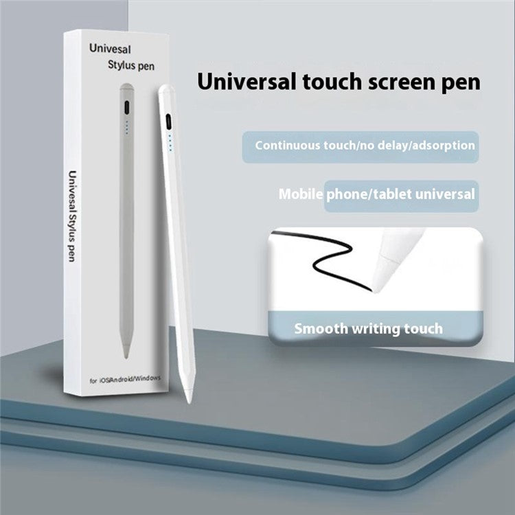 Universal Capacitive Stylus with 4-LED Battery Indicator for iOS and Android Devices