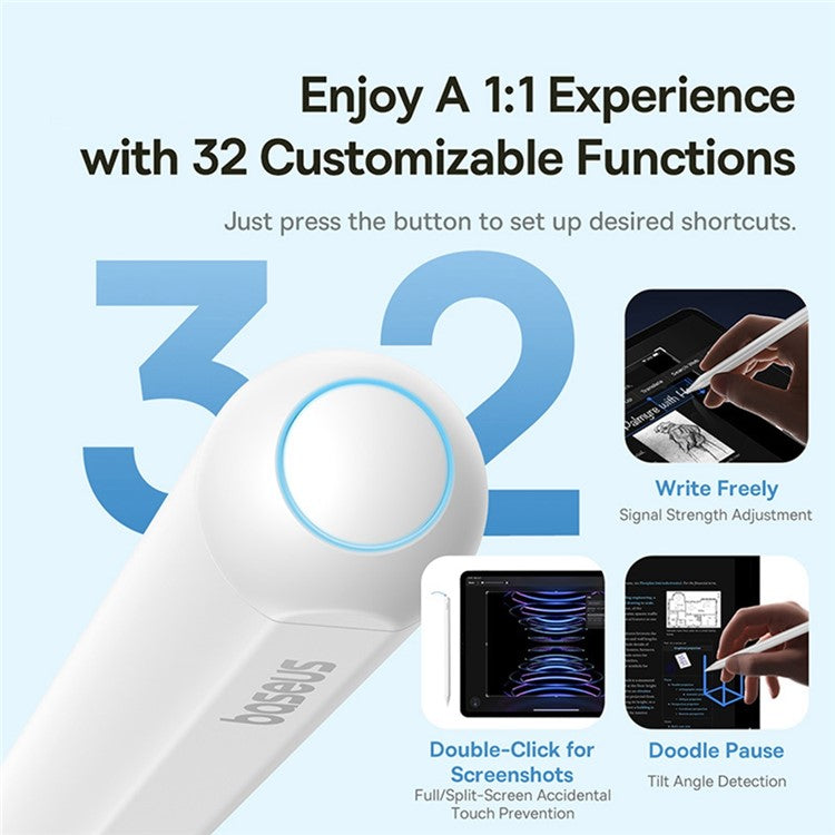 BASEUS Smooth Writing 3 Magnetic Wireless Charging Stylus Pen (Active Wireless Version), White