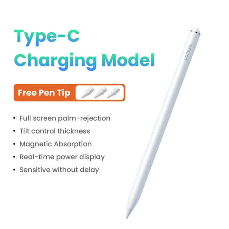 UGREEN Stylus Pen Aluminum Alloy Precise Touch Control Pen with 1.5mm POM Tip For iPad 6 / 7 / 8 / 9 / 10