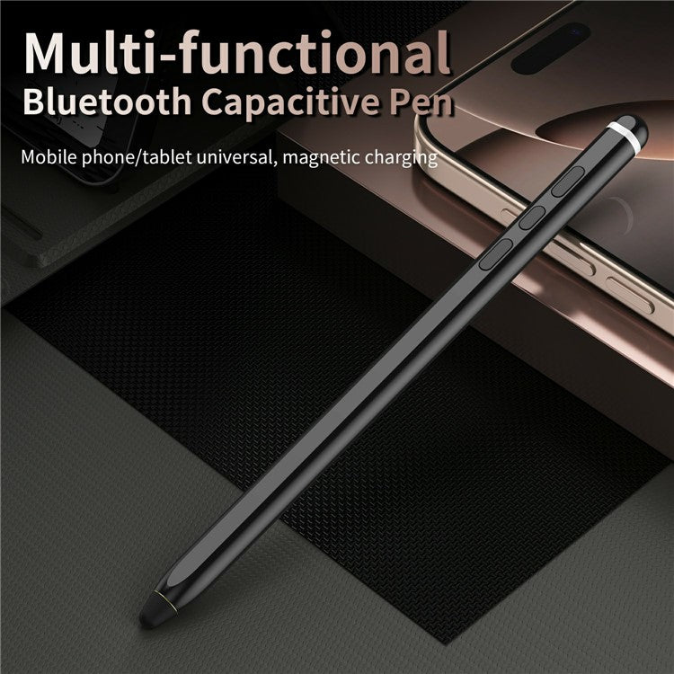 Tablet Phone Stylus Precise Writing Rechargeable Capacitive Pen - Black