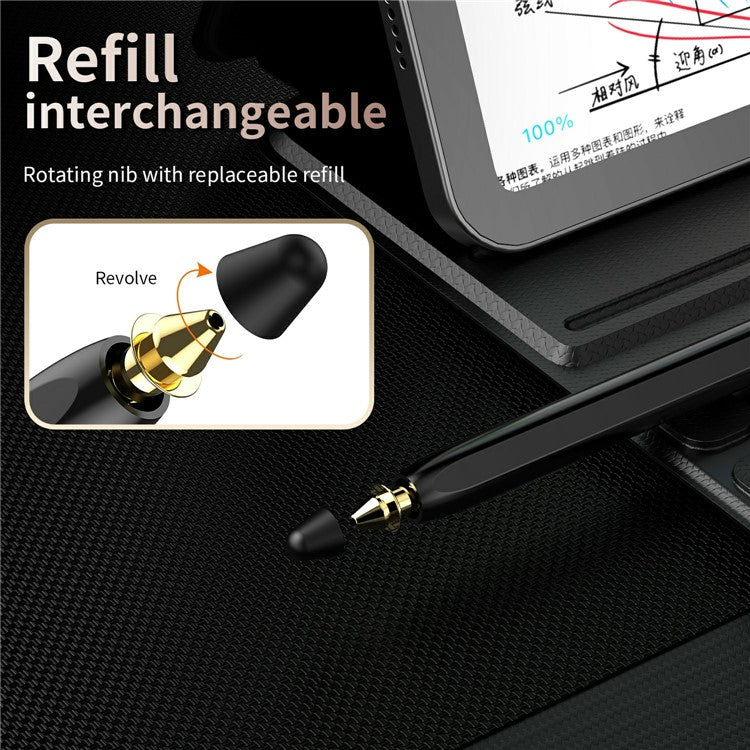 Tablet Phone Stylus Precise Writing Rechargeable Capacitive Pen - Black
