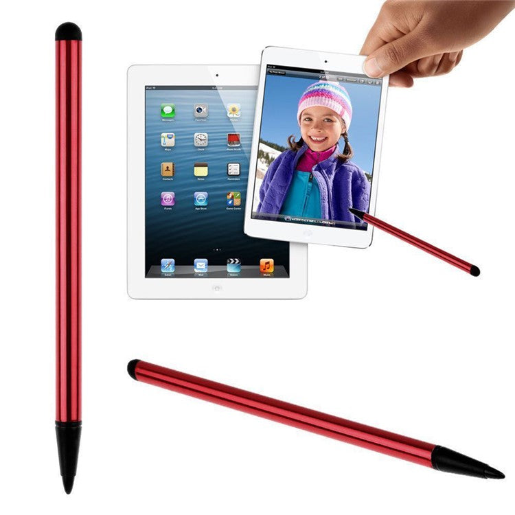 Capacitive Pen Touch Screen Stylus Pencil Multifunction Touchscreen Pen Mobile Phone Pen for iPhone/Samsung/iPad - Red