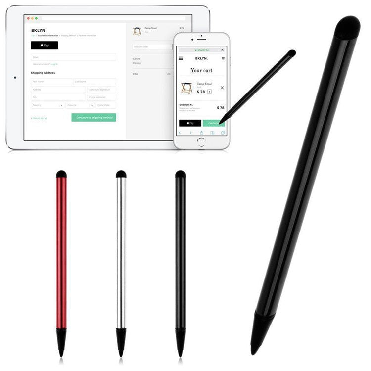 Capacitive Pen Touch Screen Stylus Pencil Multifunction Touchscreen Pen Mobile Phone Pen for iPhone/Samsung/iPad - Red