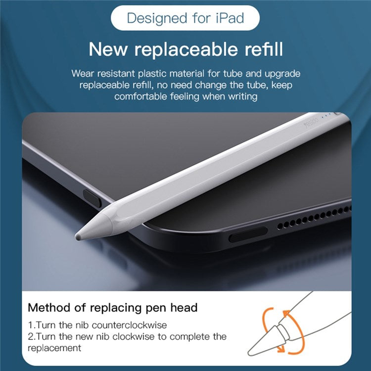 YESIDO ST08 Active Capacitive Stylus Lightweight Touch Screen Pencil Compatible with iPad Air (2020) / Pro 11-inch (2018) / (2020) - Type-C Plug