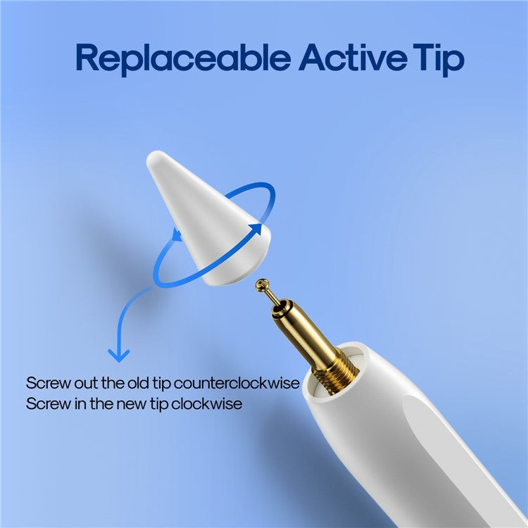 JOYROOM JR-X9S Active Capacitive Stylus Lightweight Touch Screen Pencil Portable Capacitive Pen with 2 Nibs for Writing Drawing