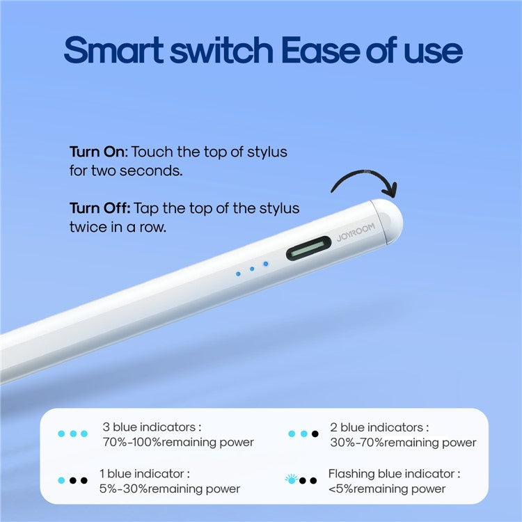 JOYROOM JR-X9S Active Capacitive Stylus Lightweight Touch Screen Pencil Portable Capacitive Pen with 2 Nibs for Writing Drawing