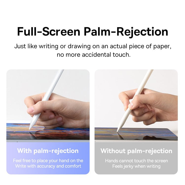 BASEUS Smooth Writing 2 Series Stylus Pen with LED Indicator, Lightweight Stylus Capacitive Pencil with Nib, Type-C Cable (Active Version)