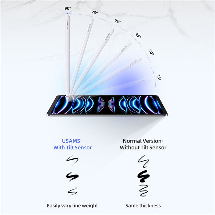 USAMS US-ZB254 Magnetic Charging Capacitive Stylus Pen Tilt-Sensitive Active Touch Pencil Wireless Charging Pencil