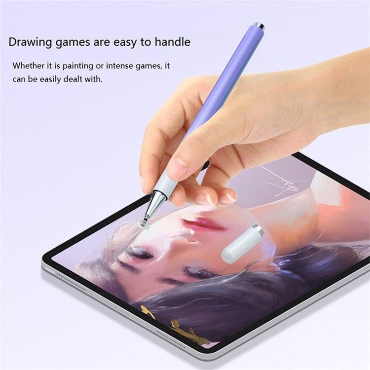 Gradient Passive Stylus for Phones / Tablets Touch Screens 2-in-1 High Precision Magnetic Disc Universal Stylus Pen - Pink