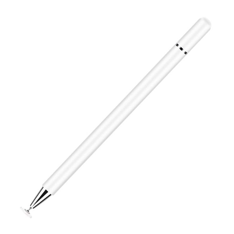 Gradient Passive Stylus for Phones / Tablets Touch Screens 2-in-1 High Precision Magnetic Disc Universal Stylus Pen - White