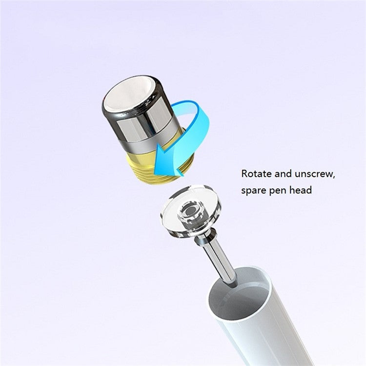 Gradient Passive Stylus for Phones / Tablets Touch Screens 2-in-1 High Precision Magnetic Disc Universal Stylus Pen - White