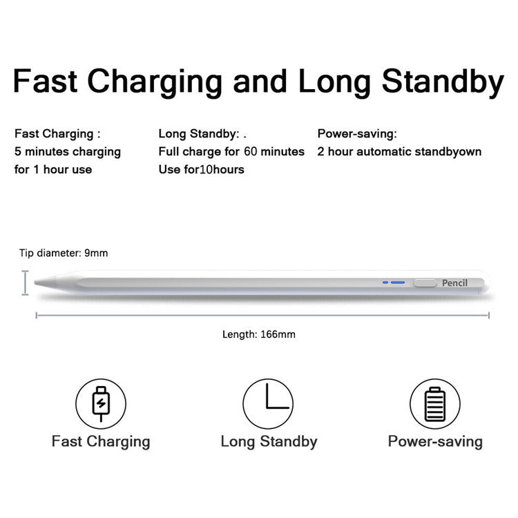 BP16-BL Universal Type-C Magnetic Bluetooth Stylus Pen Aluminum Alloy Capacitive Touch Screen Pen