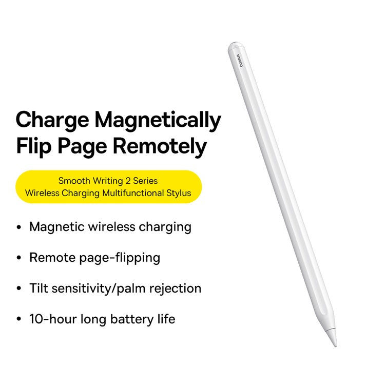 BASEUS Smooth Writing 2 Series Wireless Charging Stylus Remote Page-Flipping Bluetooth Pencil (Active Wireless Version)