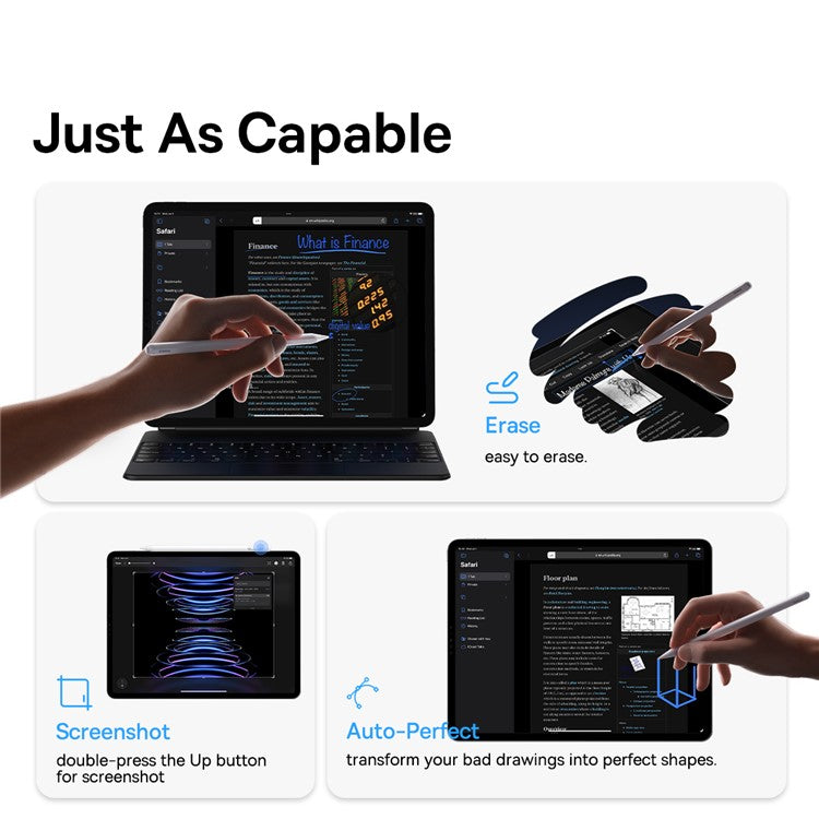 BASEUS Smooth Writing 2 Series Wireless Charging Stylus Remote Page-Flipping Bluetooth Pencil (Active Wireless Version)
