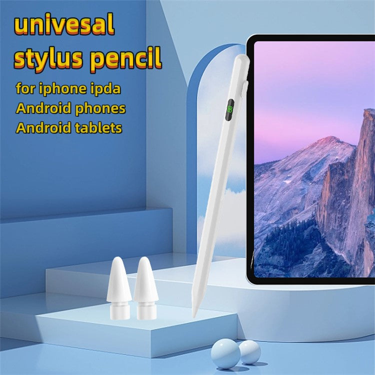 Stylus Pen Capacitive Screen Writing Stylus Pencil with Power Display for iPad / iPhone / Android Tablets Phone