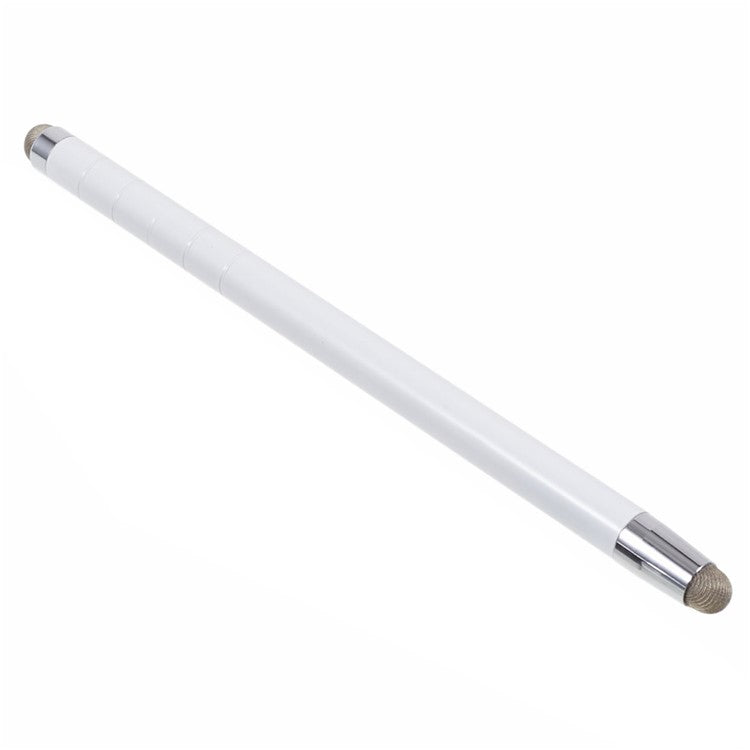 Dual Tips Retractable Passive Stylus Screen Touch Pen for Smooth Writing, Drawing - White