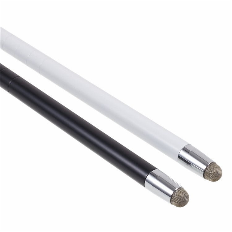 Dual Tips Retractable Passive Stylus Screen Touch Pen for Smooth Writing, Drawing - White