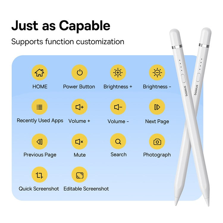 BASEUS Smooth Writing 2 Series Capacitive Stylus Plug-In Type Charging Touch Screen Pencil (Type-C Active Bluetooth Version) - White