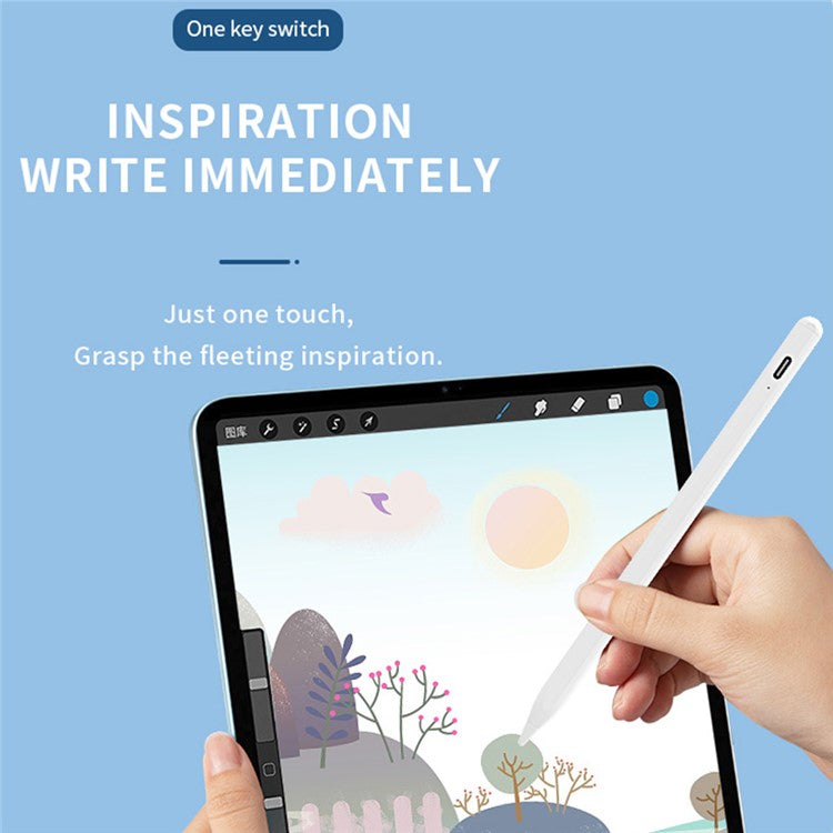 3Pro Active Capacitive Pen for iPad Smooth Writing Drawing Lightweight Slim Stylus - White