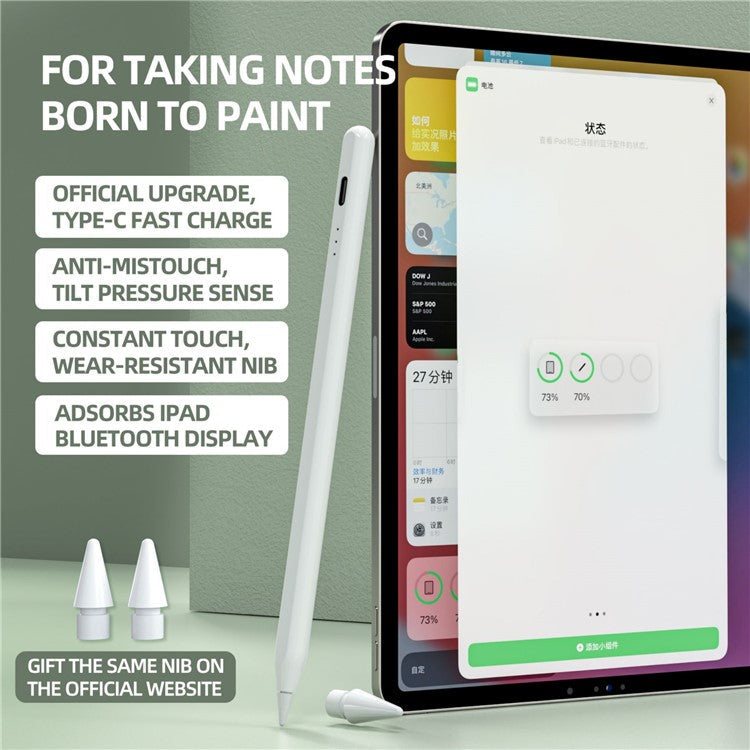 6WP-A KC Super-Fast Charging Pen for iPad Sensitive Lightweight Capacitive Stylus Tablet Writing Drawing Pencil