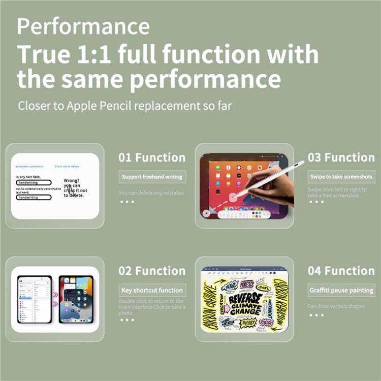 6WP-A KC Super-Fast Charging Pen for iPad Sensitive Lightweight Capacitive Stylus Tablet Writing Drawing Pencil