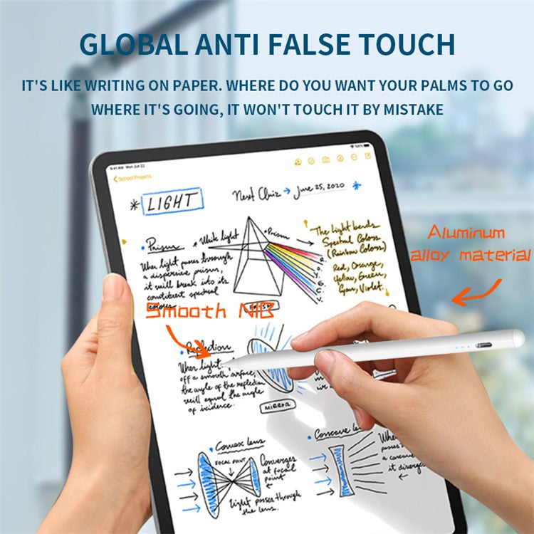 6WP Active Capacitive Pen Anti False Touch Bluetooth Stylus POM Nib Pencil with Indicator Light